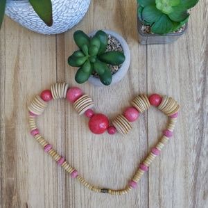 Vintage wooden bead necklace